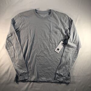 Richer Poorer Women's Crew Pocket Long Sleeve Tee Size XS Blue Gray MSRP $42